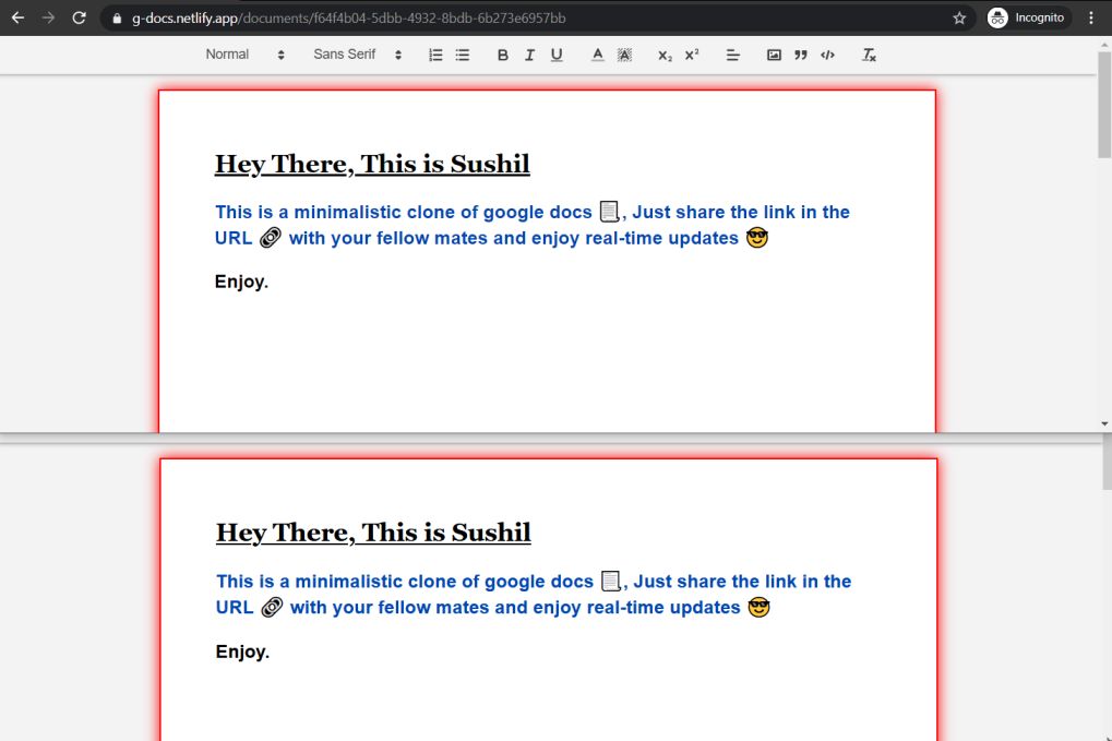 Google Docs screenshot