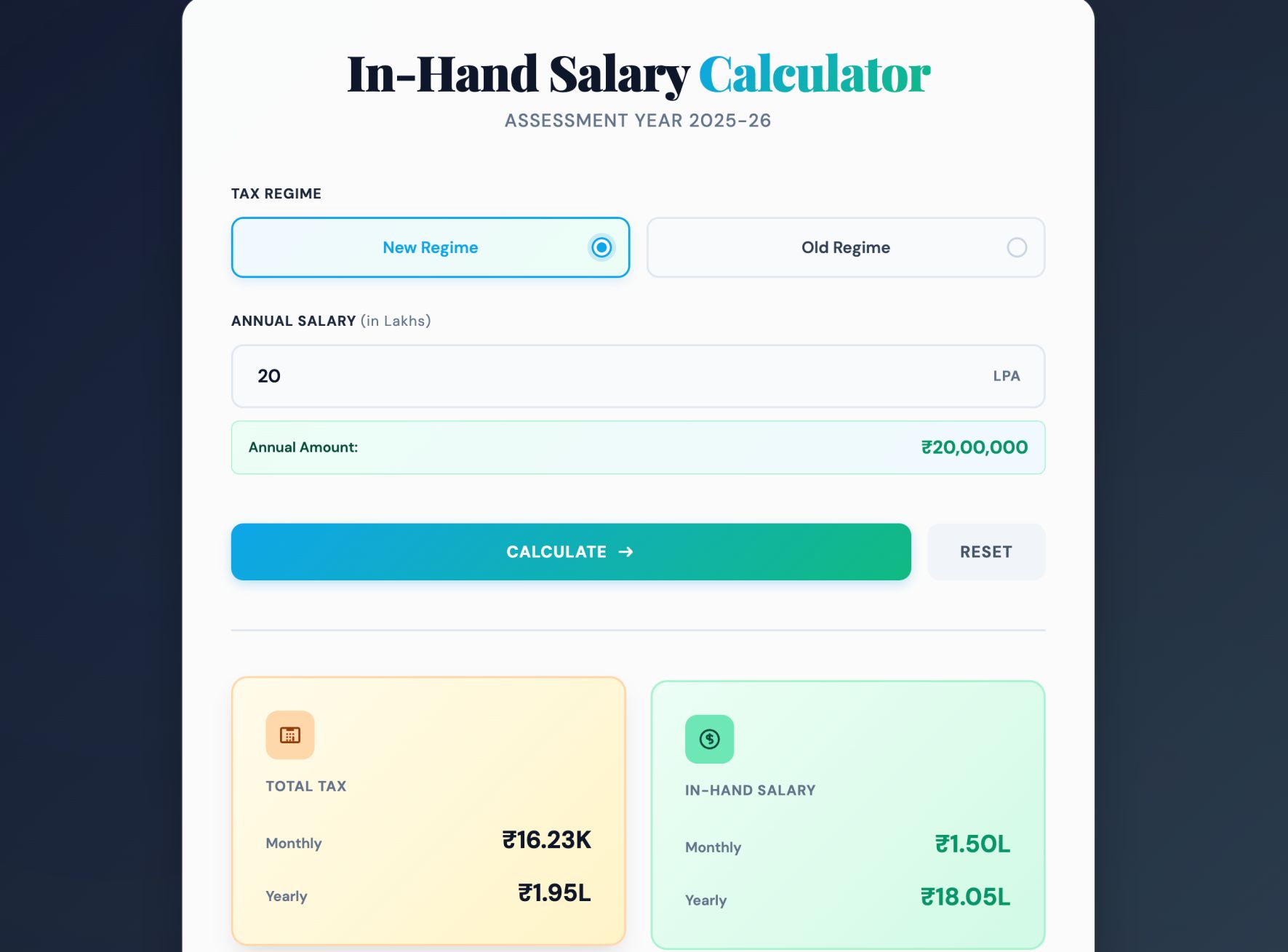 Income Tax Calci screenshot