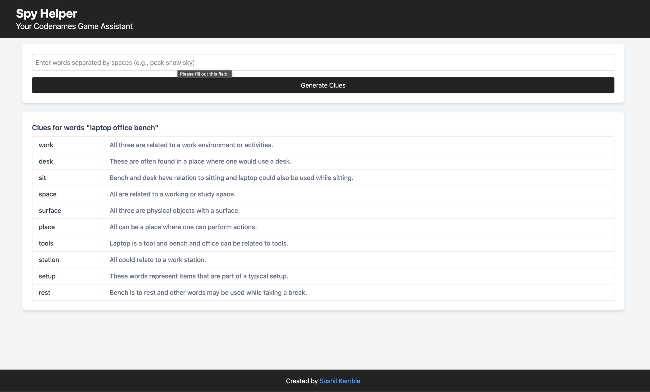 Spy Helper - Codenames Assistant screenshot